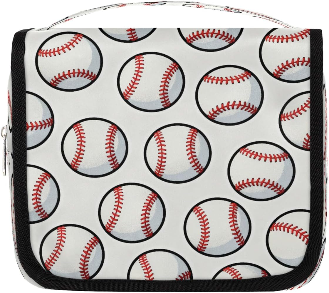 Kids Hanging Toiletry Bag for Boys - Waterproof Travel Cosmetic Organizer Makeup Pouch for Girls Shower Wash Bags with Hanging Hook Toiletries Storage Bag(Football)