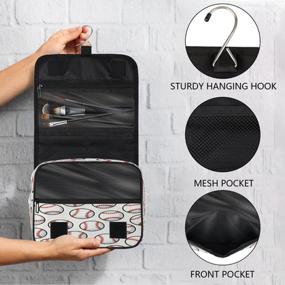 Kids Hanging Toiletry Bag for Boys - Waterproof Travel Cosmetic Organizer Makeup Pouch for Girls Shower Wash Bags with Hanging Hook Toiletries Storage Bag(Football)
