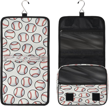 Kids Hanging Toiletry Bag for Boys - Waterproof Travel Cosmetic Organizer Makeup Pouch for Girls Shower Wash Bags with Hanging Hook Toiletries Storage Bag(Football)