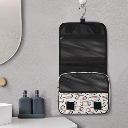 Kids Hanging Toiletry Bag for Boys - Waterproof Travel Cosmetic Organizer Makeup Pouch for Girls Shower Wash Bags with Hanging Hook Toiletries Storage Bag(Football)