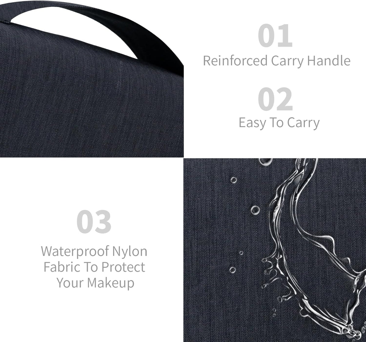 Large Capacity Toiletry Bag Travel Bag with Hanging Hook for Men and Women Waterproof Travel Cosmetic Bag Bathroom Storage Bag for Brushes Set,Full-Sized Shampoo,Toiletries,Accessories-Black