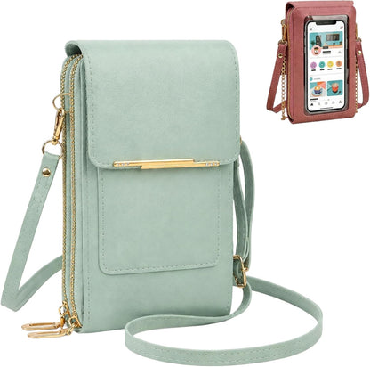 Crossbody Phone Wallet, 2027 New Anti Theft Leather Bag, Touchscreen Phone Crossbody Bag, Touch Screen RFID Blocking - Colors B