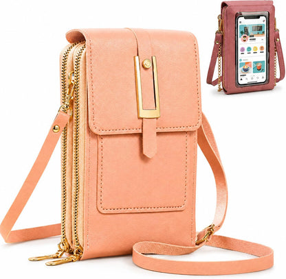 Crossbody Phone Wallet, 2027 New Anti Theft Leather Bag, Touchscreen Phone Crossbody Bag, Touch Screen RFID Blocking - Colors B