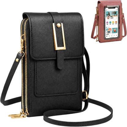 Crossbody Phone Wallet, 2027 New Anti Theft Leather Bag, Touchscreen Phone Crossbody Bag, Touch Screen RFID Blocking - Colors B