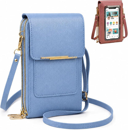 Crossbody Phone Wallet, 2027 New Anti Theft Leather Bag, Touchscreen Phone Crossbody Bag, Touch Screen RFID Blocking - Colors B