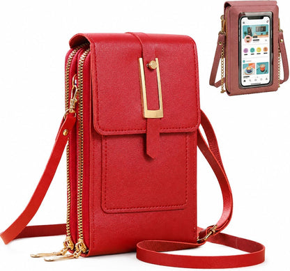 Crossbody Phone Wallet, 2027 New Anti Theft Leather Bag, Touchscreen Phone Crossbody Bag, Touch Screen RFID Blocking - Colors B