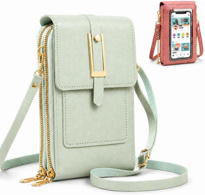 Crossbody Phone Wallet, 2027 New Anti Theft Leather Bag, Touchscreen Phone Crossbody Bag, Touch Screen RFID Blocking - Colors B
