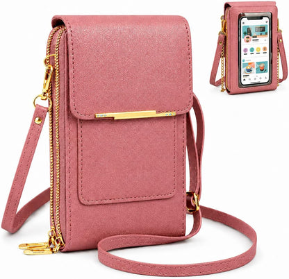 Crossbody Phone Wallet, 2027 New Anti Theft Leather Bag, Touchscreen Phone Crossbody Bag, Touch Screen RFID Blocking - Colors B