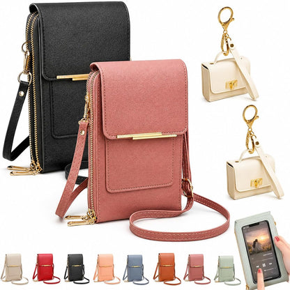 Crossbody Phone Wallet, 2027 New Anti Theft Leather Bag, Touchscreen Phone Crossbody Bag, Touch Screen RFID Blocking - Colors B