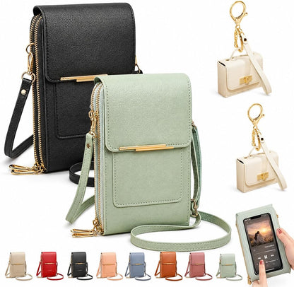 Crossbody Phone Wallet, 2027 New Anti Theft Leather Bag, Touchscreen Phone Crossbody Bag, Touch Screen RFID Blocking - Colors B