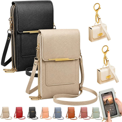 Crossbody Phone Wallet, 2027 New Anti Theft Leather Bag, Touchscreen Phone Crossbody Bag, Touch Screen RFID Blocking - Colors B