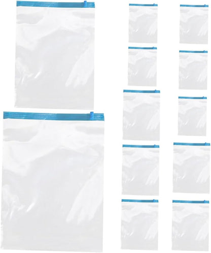 12pcs Roll up Vacuum Compression Bags for Travel Clothing Storage, Pa+pe Material, Space Saver Hand Roll up Bags without Pump, Suitcase Organizer for Travel Packing