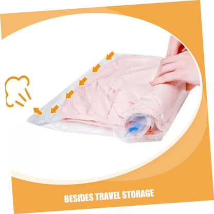 12pcs Roll up Vacuum Compression Bags for Travel Clothing Storage, Pa+pe Material, Space Saver Hand Roll up Bags without Pump, Suitcase Organizer for Travel Packing
