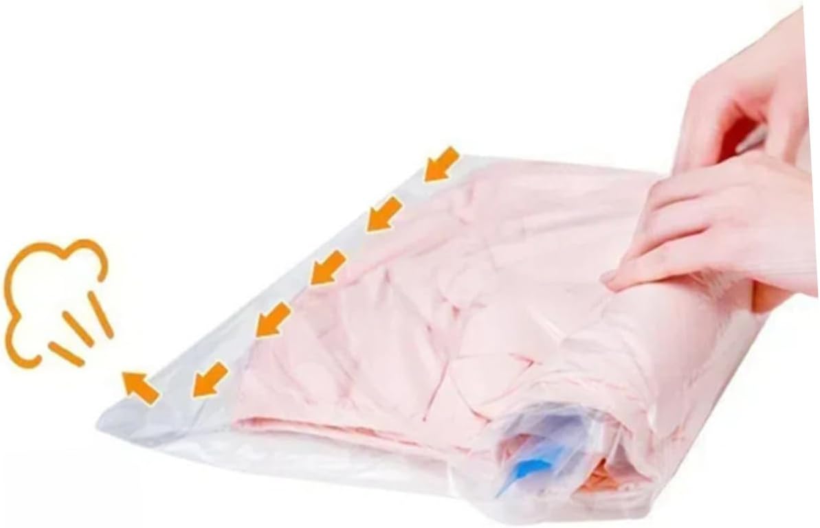 12pcs Roll up Vacuum Compression Bags for Travel Clothing Storage, Pa+pe Material, Space Saver Hand Roll up Bags without Pump, Suitcase Organizer for Travel Packing