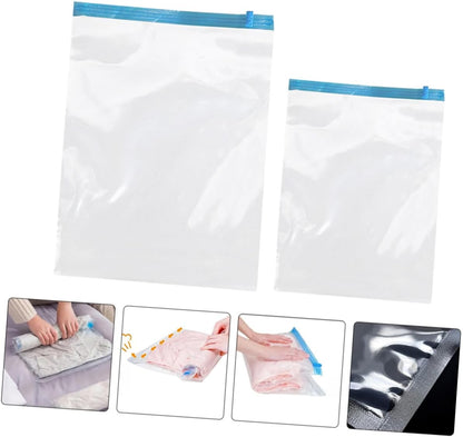 12pcs Roll up Vacuum Compression Bags for Travel Clothing Storage, Pa+pe Material, Space Saver Hand Roll up Bags without Pump, Suitcase Organizer for Travel Packing