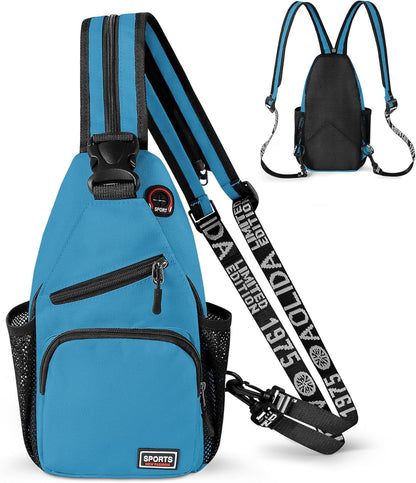 Convertible Sling Bag for Women Men, Lightweight Crossbody Backpack Daypack Chest Bag Fit 10.9" Tablet for Travel, Sport, Hiking & Commute, Black, 8.27in×3.94in×13.39in