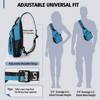 Convertible Sling Bag for Women Men, Lightweight Crossbody Backpack Daypack Chest Bag Fit 10.9" Tablet for Travel, Sport, Hiking & Commute, Black, 8.27in×3.94in×13.39in