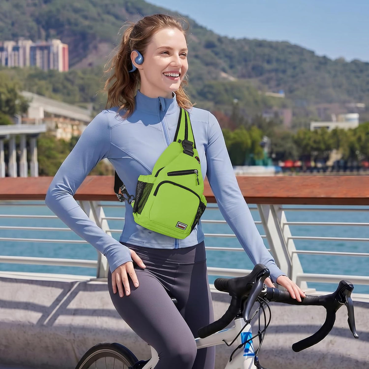 Convertible Sling Bag for Women Men, Lightweight Crossbody Backpack Daypack Chest Bag Fit 10.9" Tablet for Travel, Sport, Hiking & Commute, Black, 8.27in×3.94in×13.39in