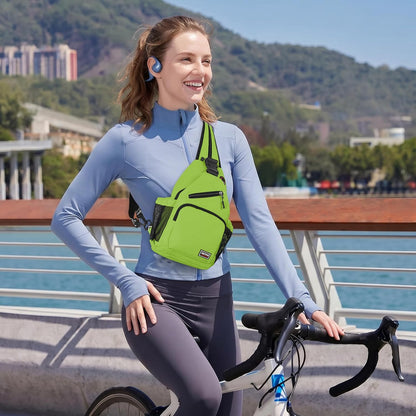 Convertible Sling Bag for Women Men, Lightweight Crossbody Backpack Daypack Chest Bag Fit 10.9" Tablet for Travel, Sport, Hiking & Commute, Black, 8.27in×3.94in×13.39in