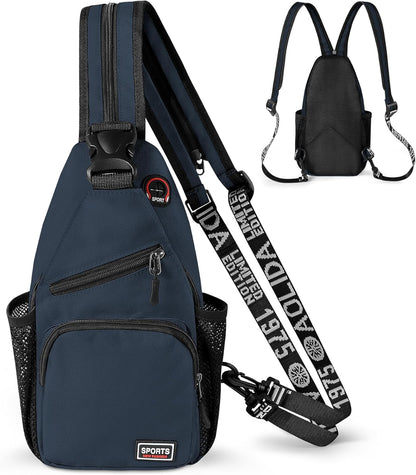 Convertible Sling Bag for Women Men, Lightweight Crossbody Backpack Daypack Chest Bag Fit 10.9" Tablet for Travel, Sport, Hiking & Commute, Black, 8.27in×3.94in×13.39in