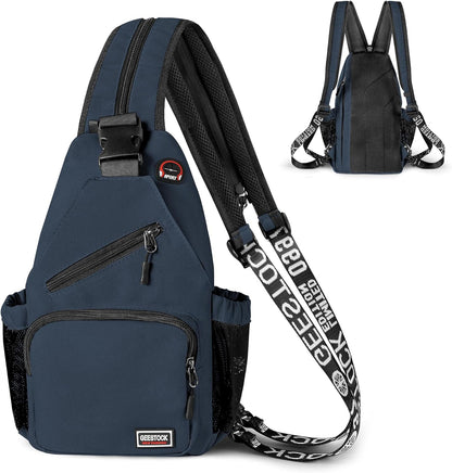 Convertible Sling Bag for Women Men, Lightweight Crossbody Backpack Daypack Chest Bag Fit 10.9" Tablet for Travel, Sport, Hiking & Commute, Black, 8.27in×3.94in×13.39in