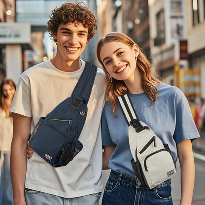 Convertible Sling Bag for Women Men, Lightweight Crossbody Backpack Daypack Chest Bag Fit 10.9" Tablet for Travel, Sport, Hiking & Commute, Black, 8.27in×3.94in×13.39in