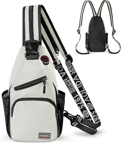 Convertible Sling Bag for Women Men, Lightweight Crossbody Backpack Daypack Chest Bag Fit 10.9" Tablet for Travel, Sport, Hiking & Commute, Black, 8.27in×3.94in×13.39in