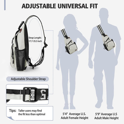Convertible Sling Bag for Women Men, Lightweight Crossbody Backpack Daypack Chest Bag Fit 10.9" Tablet for Travel, Sport, Hiking & Commute, Black, 8.27in×3.94in×13.39in