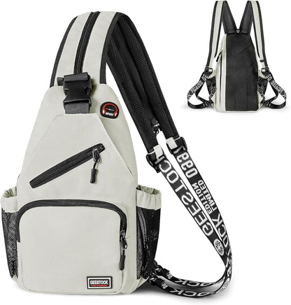 Convertible Sling Bag for Women Men, Lightweight Crossbody Backpack Daypack Chest Bag Fit 10.9" Tablet for Travel, Sport, Hiking & Commute, Black, 8.27in×3.94in×13.39in