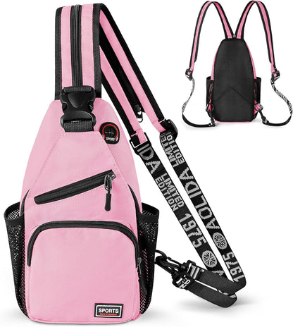 Convertible Sling Bag for Women Men, Lightweight Crossbody Backpack Daypack Chest Bag Fit 10.9" Tablet for Travel, Sport, Hiking & Commute, Black, 8.27in×3.94in×13.39in