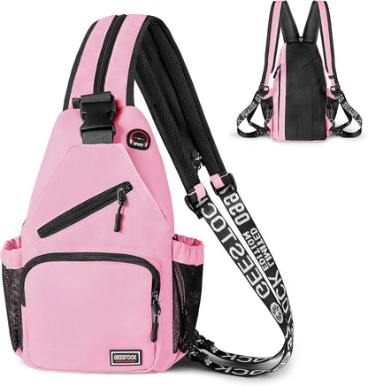 Convertible Sling Bag for Women Men, Lightweight Crossbody Backpack Daypack Chest Bag Fit 10.9" Tablet for Travel, Sport, Hiking & Commute, Black, 8.27in×3.94in×13.39in