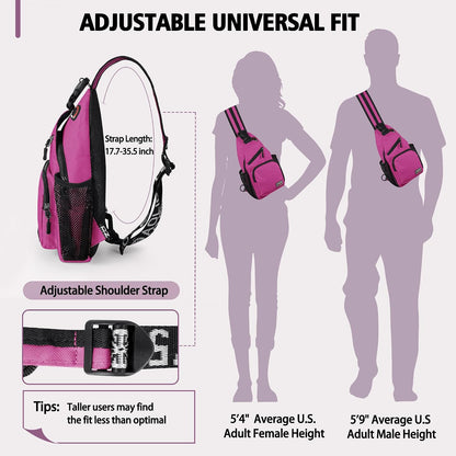 Convertible Sling Bag for Women Men, Lightweight Crossbody Backpack Daypack Chest Bag Fit 10.9" Tablet for Travel, Sport, Hiking & Commute, Black, 8.27in×3.94in×13.39in