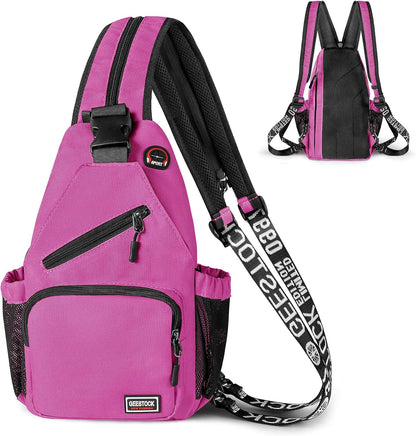 Convertible Sling Bag for Women Men, Lightweight Crossbody Backpack Daypack Chest Bag Fit 10.9" Tablet for Travel, Sport, Hiking & Commute, Black, 8.27in×3.94in×13.39in