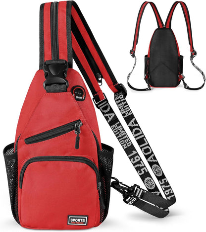 Convertible Sling Bag for Women Men, Lightweight Crossbody Backpack Daypack Chest Bag Fit 10.9" Tablet for Travel, Sport, Hiking & Commute, Black, 8.27in×3.94in×13.39in