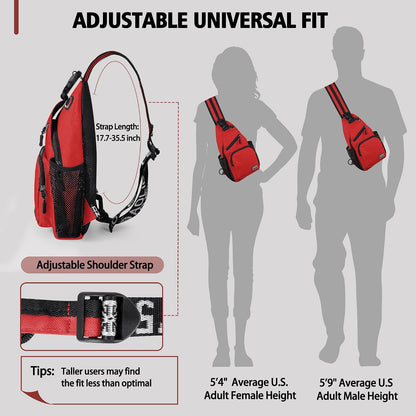Convertible Sling Bag for Women Men, Lightweight Crossbody Backpack Daypack Chest Bag Fit 10.9" Tablet for Travel, Sport, Hiking & Commute, Black, 8.27in×3.94in×13.39in