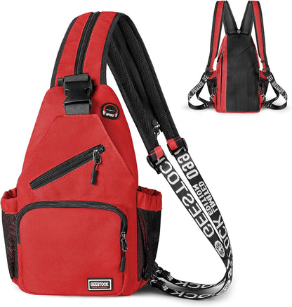 Convertible Sling Bag for Women Men, Lightweight Crossbody Backpack Daypack Chest Bag Fit 10.9" Tablet for Travel, Sport, Hiking & Commute, Black, 8.27in×3.94in×13.39in