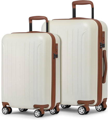 Carry on luggage 22x14x9 Airline Approved Suitcase Hardshell With Double Spinner Wheels, PC+ABS TSA Lock Travel Luggage (Mint Green, 20" Carry On)