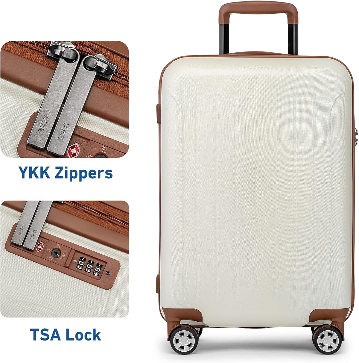 Carry on luggage 22x14x9 Airline Approved Suitcase Hardshell With Double Spinner Wheels, PC+ABS TSA Lock Travel Luggage (Mint Green, 20" Carry On)