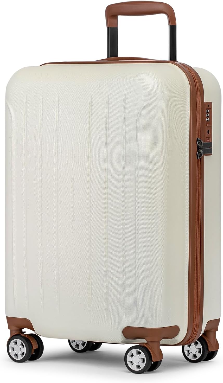 Carry on luggage 22x14x9 Airline Approved Suitcase Hardshell With Double Spinner Wheels, PC+ABS TSA Lock Travel Luggage (Mint Green, 20" Carry On)