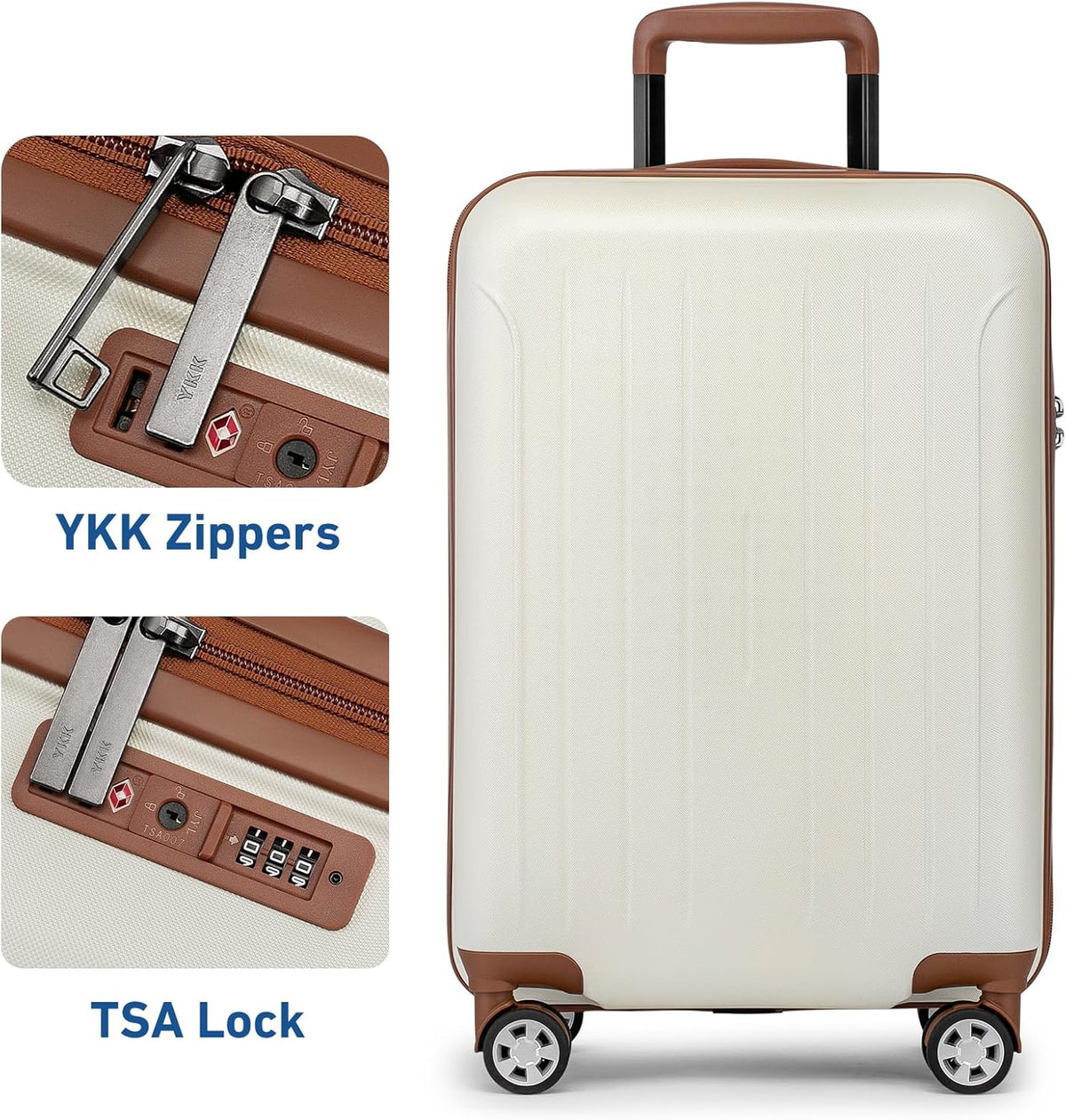 Carry on luggage 22x14x9 Airline Approved Suitcase Hardshell With Double Spinner Wheels, PC+ABS TSA Lock Travel Luggage (Mint Green, 20" Carry On)