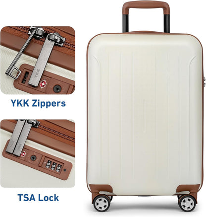 Carry on luggage 22x14x9 Airline Approved Suitcase Hardshell With Double Spinner Wheels, PC+ABS TSA Lock Travel Luggage (Mint Green, 20" Carry On)