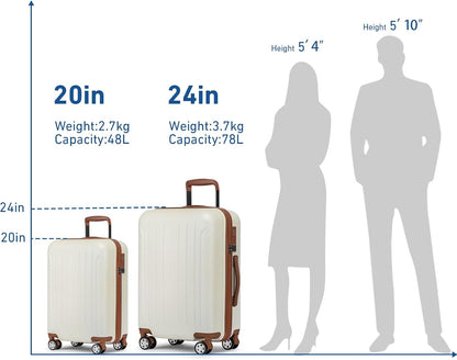 Carry on luggage 22x14x9 Airline Approved Suitcase Hardshell With Double Spinner Wheels, PC+ABS TSA Lock Travel Luggage (Mint Green, 20" Carry On)