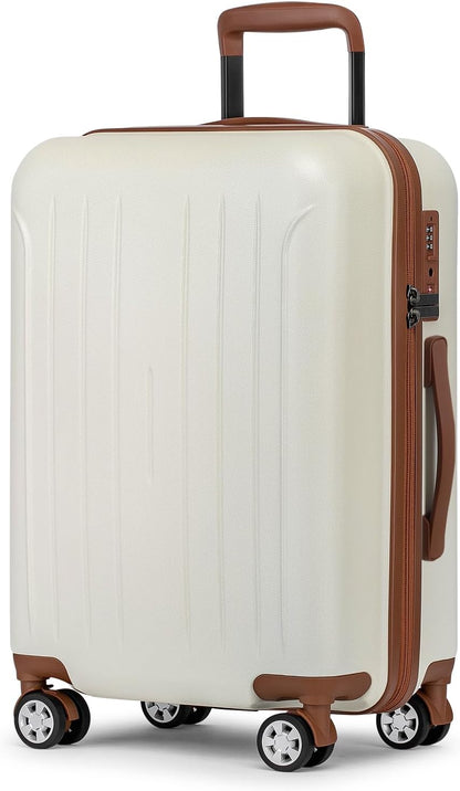Carry on luggage 22x14x9 Airline Approved Suitcase Hardshell With Double Spinner Wheels, PC+ABS TSA Lock Travel Luggage (Mint Green, 20" Carry On)