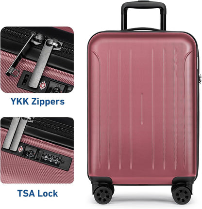Carry on luggage 22x14x9 Airline Approved Suitcase Hardshell With Double Spinner Wheels, PC+ABS TSA Lock Travel Luggage (Mint Green, 20" Carry On)