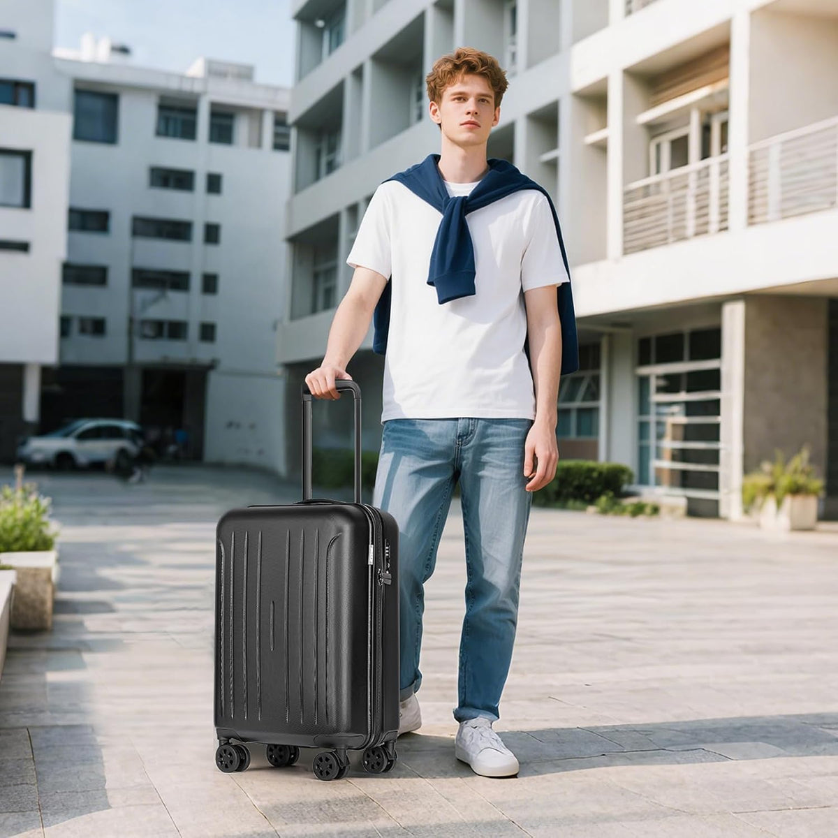 Carry on luggage 22x14x9 Airline Approved Suitcase Hardshell With Double Spinner Wheels, PC+ABS TSA Lock Travel Luggage (Mint Green, 20" Carry On)