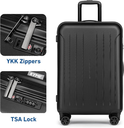 Carry on luggage 22x14x9 Airline Approved Suitcase Hardshell With Double Spinner Wheels, PC+ABS TSA Lock Travel Luggage (Mint Green, 20" Carry On)