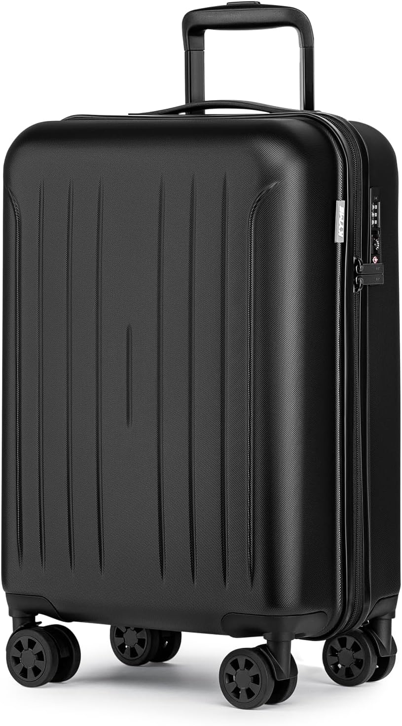 Carry on luggage 22x14x9 Airline Approved Suitcase Hardshell With Double Spinner Wheels, PC+ABS TSA Lock Travel Luggage (Mint Green, 20" Carry On)