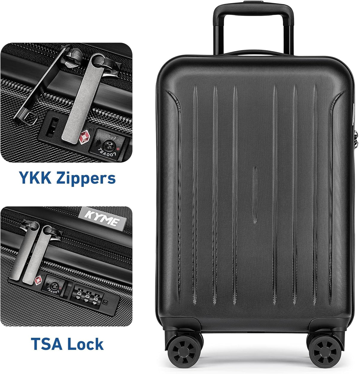 Carry on luggage 22x14x9 Airline Approved Suitcase Hardshell With Double Spinner Wheels, PC+ABS TSA Lock Travel Luggage (Mint Green, 20" Carry On)