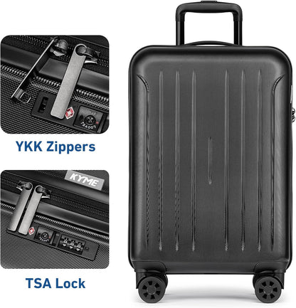 Carry on luggage 22x14x9 Airline Approved Suitcase Hardshell With Double Spinner Wheels, PC+ABS TSA Lock Travel Luggage (Mint Green, 20" Carry On)