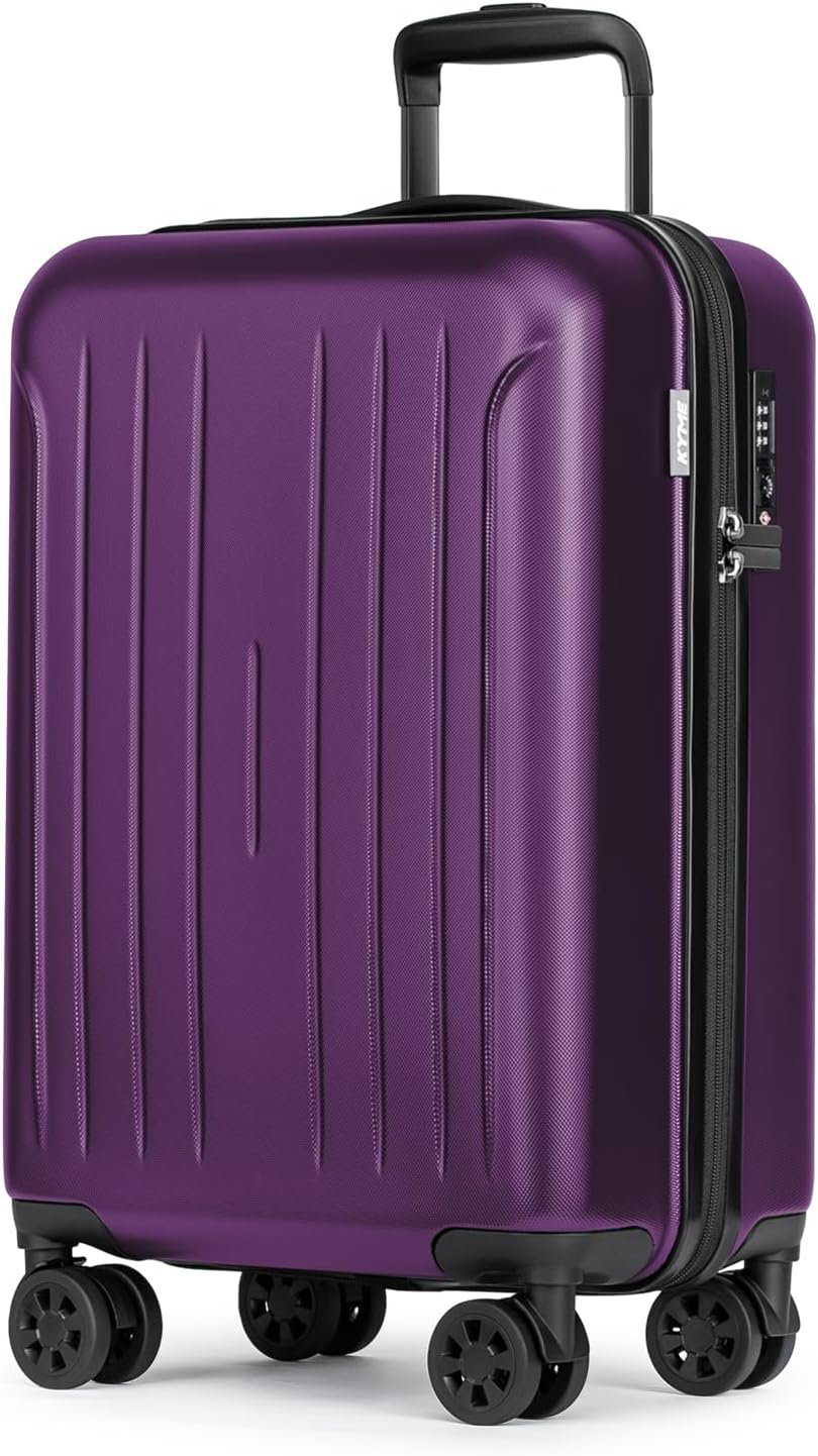 Carry on luggage 22x14x9 Airline Approved Suitcase Hardshell With Double Spinner Wheels, PC+ABS TSA Lock Travel Luggage (Mint Green, 20" Carry On)